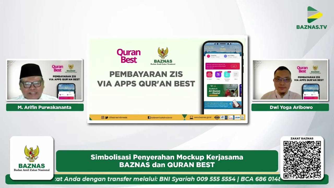 Gandeng Aplikasi Quran Best Baznas Berikan Kemudahan Layanan Zakat