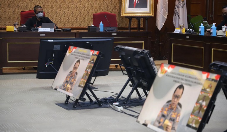 Diskusi panel I Peserta Sespimti Polri Dikreg ke 30 TA 2021 dengan topik Strategi Penataan Kelembagaan guna Mewujudkan Polri yang Presisi dalam Rangka Pembangunan Nasional secara virtual, Selasa (15/6/2021). Foto: humas PANRB