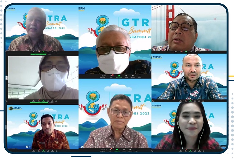 Tangkapan layar Kementerian ATR/BPN menyelenggarakan diskusi publik dengan topik Kebijakan Penataan Ruang dan Daya Saing Daerah Berkelanjutan secara daring dari Jakarta melalui link zoom, pada Kamis (14/4/2022). Foto: humas ATR/BPN