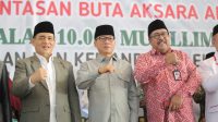 Mendes PDT Yandri Susanto saat pembukaan pelatihan dan pembekalan 10 ribu Mu’alim Al-Qur'an Majlis Taklim yang digelar Lembaga Pembelajaran Qiroatil Qur’an (LPQW) Indonesia di Masjid At-Tin, Taman Mini Indonesia Indah, Jakarta, Kamis (10/7/2025).
